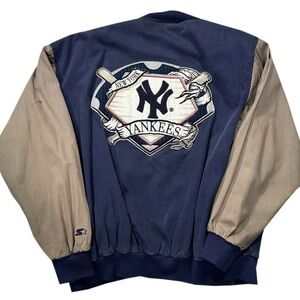 Vintage Starter New York Logo Button Down Jacket (Size XL)